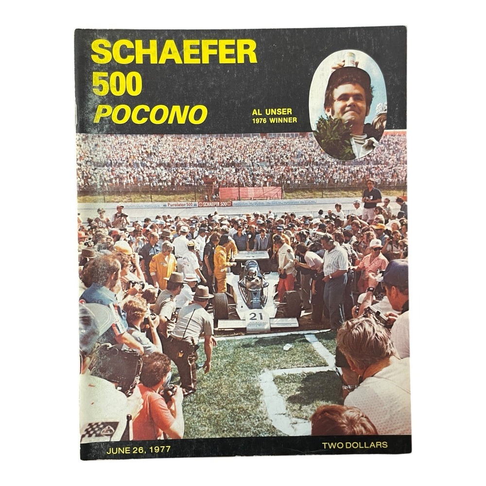 1977 Schaefer 500‎ At Pocono Indy Car Program USAC Al Unser